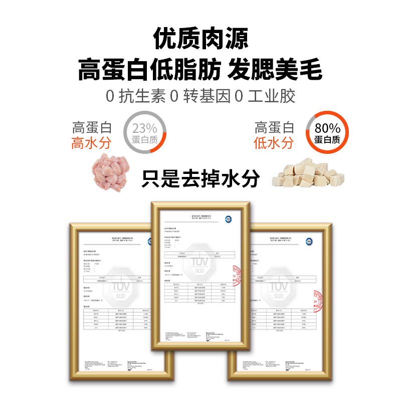 冻干鸡肉粒猫咪零食3斤狗狗宠物鸡胸纯鸭肉营养增肥发腮拌粮大桶 - 图1