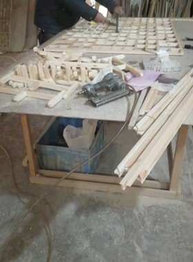 定制仿古门窗电视背景墙屏风挂落客厅吊顶实木花格隔断镂空花板