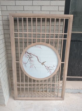 定做实木花格隔断客厅镂空新中式现在装饰屏风电视背景墙仿古门