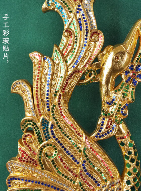 孔雀摆件实木招财泰国东南亚