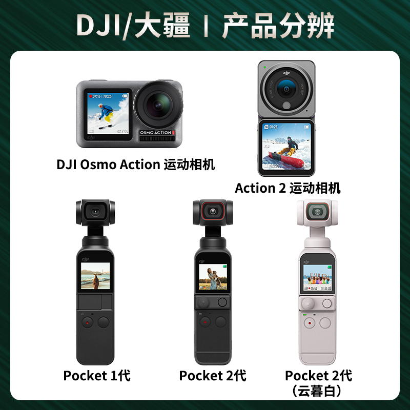 DJI大疆POCKET2 OSMO ACTION运动相机手持口袋云台灵眸摄像机1代2-图1