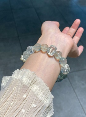 原创天然海蓝宝绿萤石绿