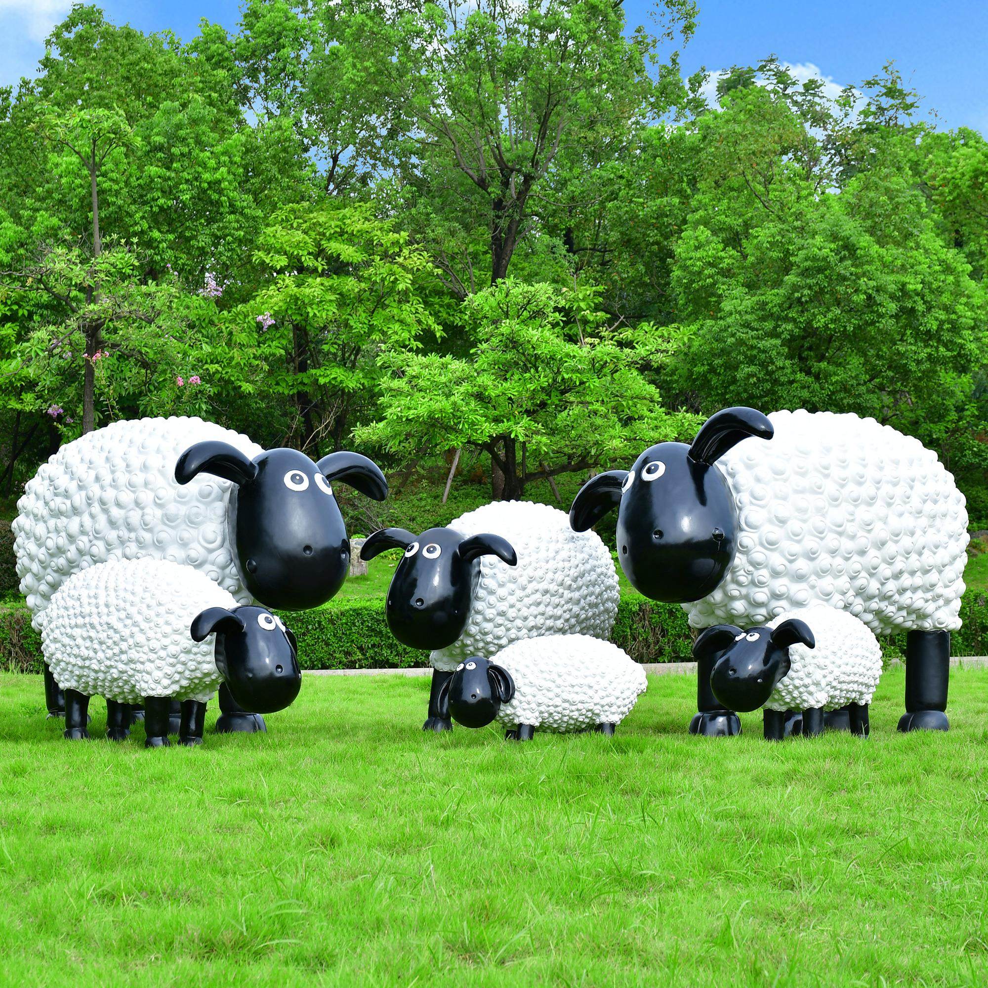 户外玻璃钢卡通绵羊雕塑网红打卡拍照装饰园林景观幼儿园动物摆件,淘宝优惠券,粉丝福利购,淘宝优惠卷
