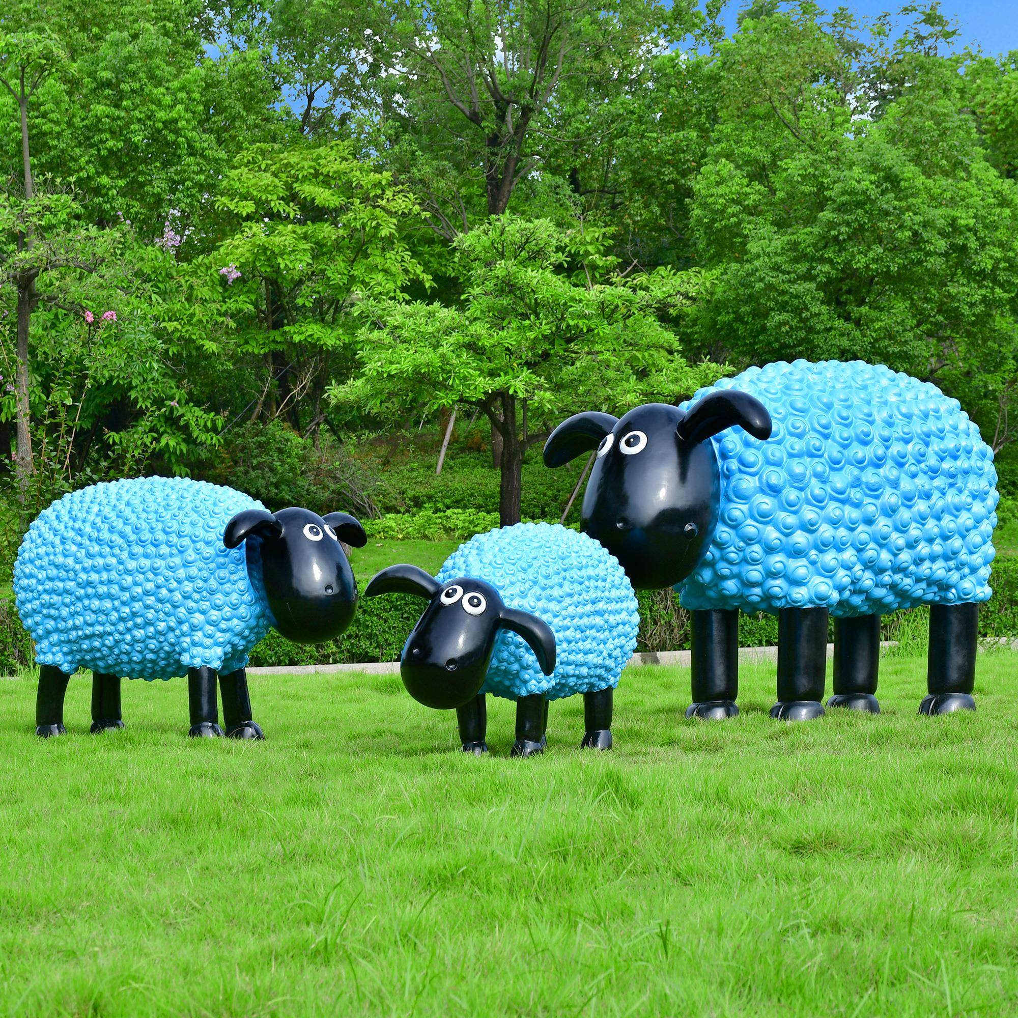户外玻璃钢卡通绵羊雕塑网红打卡拍照装饰园林景观幼儿园动物摆件,淘宝优惠券,粉丝福利购,淘宝优惠卷