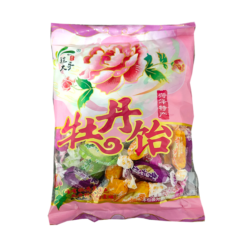 山东菏泽特产牡丹饴软糖网红拉丝糖果牡丹鲜花糖水果糖散装小零食-图3