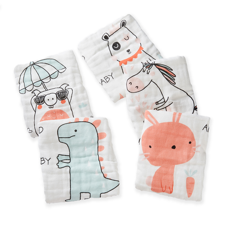 优萌母婴旗舰店婴儿纱布毛巾洗脸巾新生儿用品小方巾超软纯棉宝宝纱巾口水巾儿童3