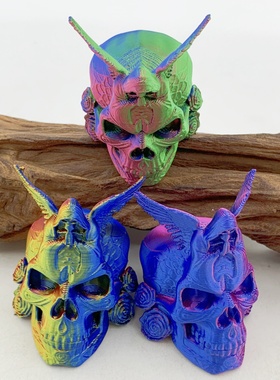 创意3D打印网红摆摊地摊同款骷髅头模型万圣节家居装饰摆件玩具