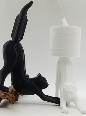 跨境爆款3D打印卷纸架创意伸展猫咪纸架模型家居客厅卧室装饰摆件