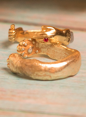 palnartpoc狮子爪ins女戒指