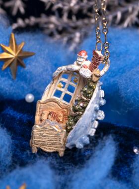 Palnartpoc圣诞老人送礼物项链