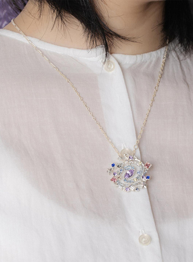 Palnartpoc银色金色银河项链