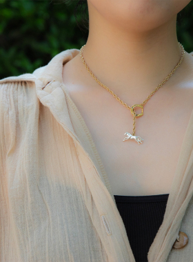 Palnartpoc幸运马蹄拉链式项链