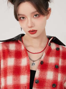 abyb男女同款嘻哈风双层串珠项链