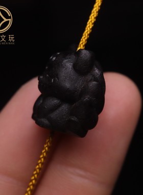 原创天然奇楠沉香狐狸九尾老型桶珠散珠DIY配饰配件雕刻件饰品