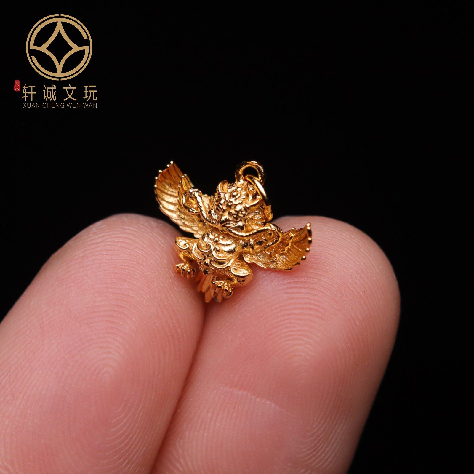 原创足银925银镀金大鹏鸟顶腰珠手串串珠diy文玩配饰配珠饰品,淘宝优惠券,粉丝福利购,淘宝优惠卷