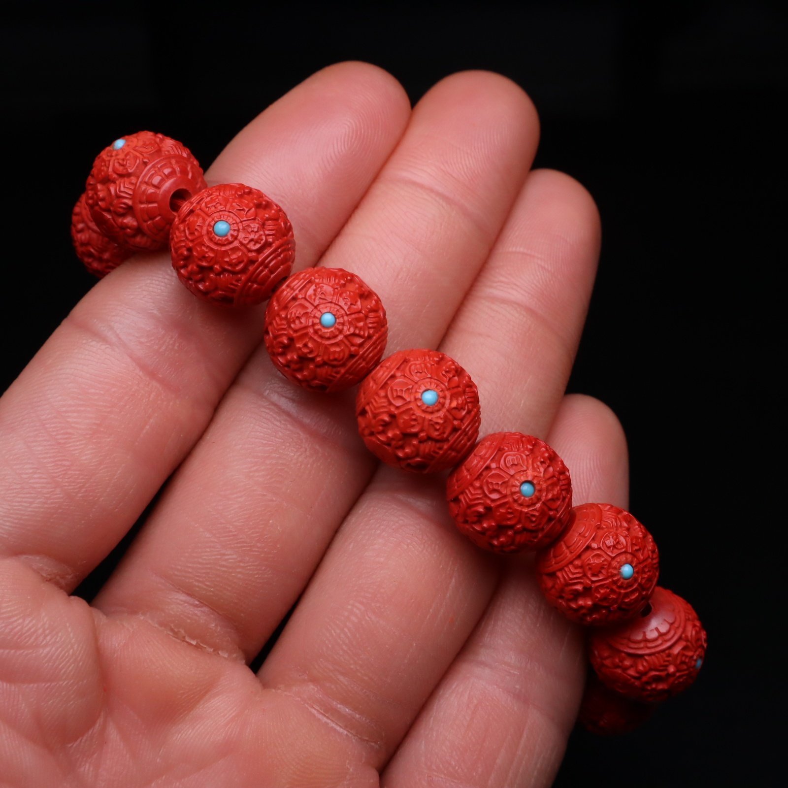 朱砂散珠天然原矿六字真言镶嵌花珠单颗珠子串珠纯帝王砂手串配件,淘宝优惠券,粉丝福利购,淘宝优惠卷
