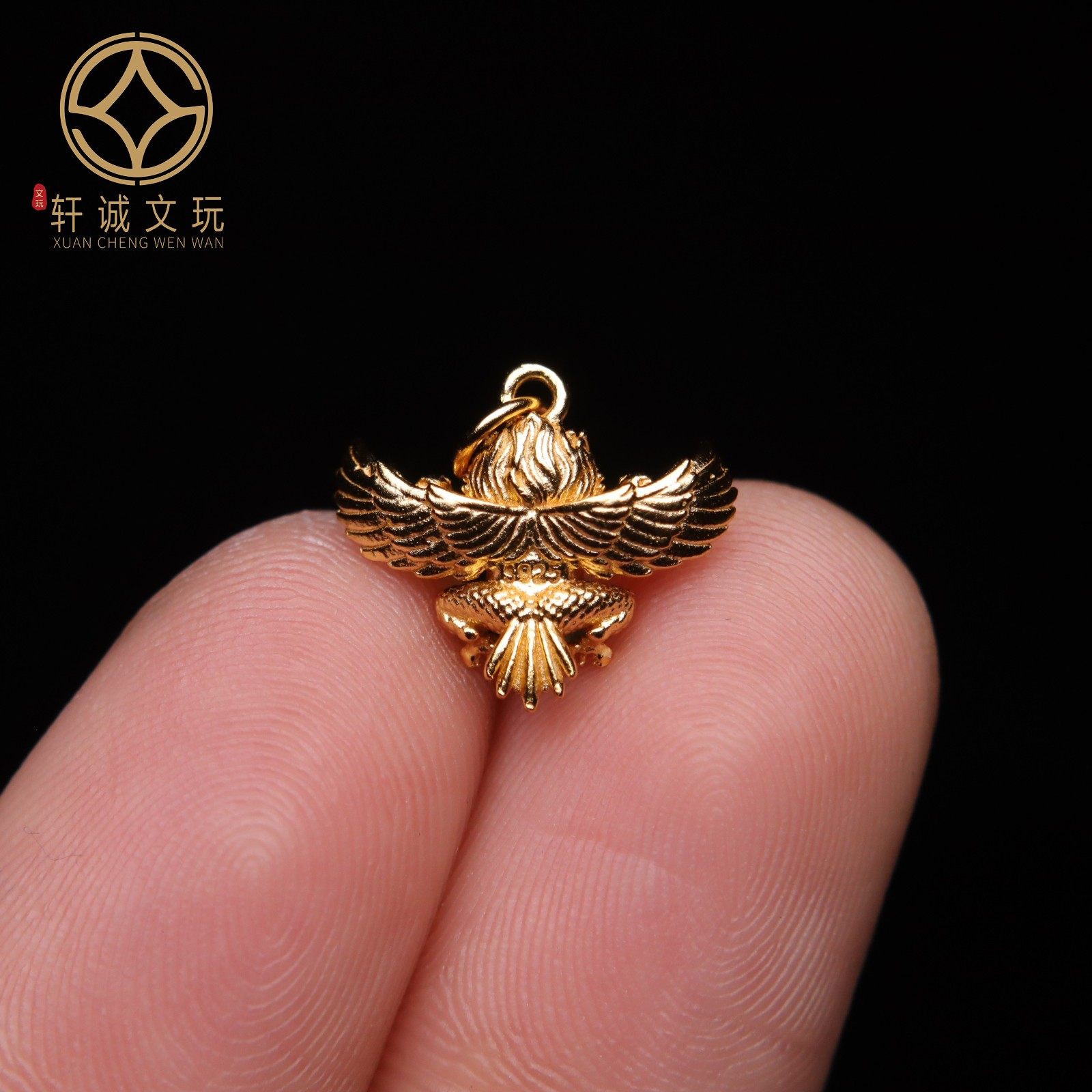 原创足银925银镀金大鹏鸟顶腰珠手串串珠diy文玩配饰配珠饰品,淘宝优惠券,粉丝福利购,淘宝优惠卷