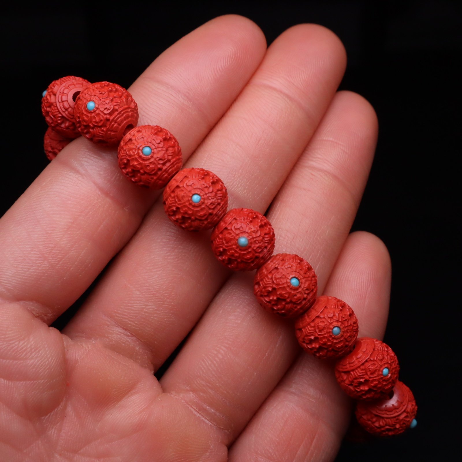 朱砂散珠天然原矿六字真言镶嵌花珠单颗珠子串珠纯帝王砂手串配件,淘宝优惠券,粉丝福利购,淘宝优惠卷