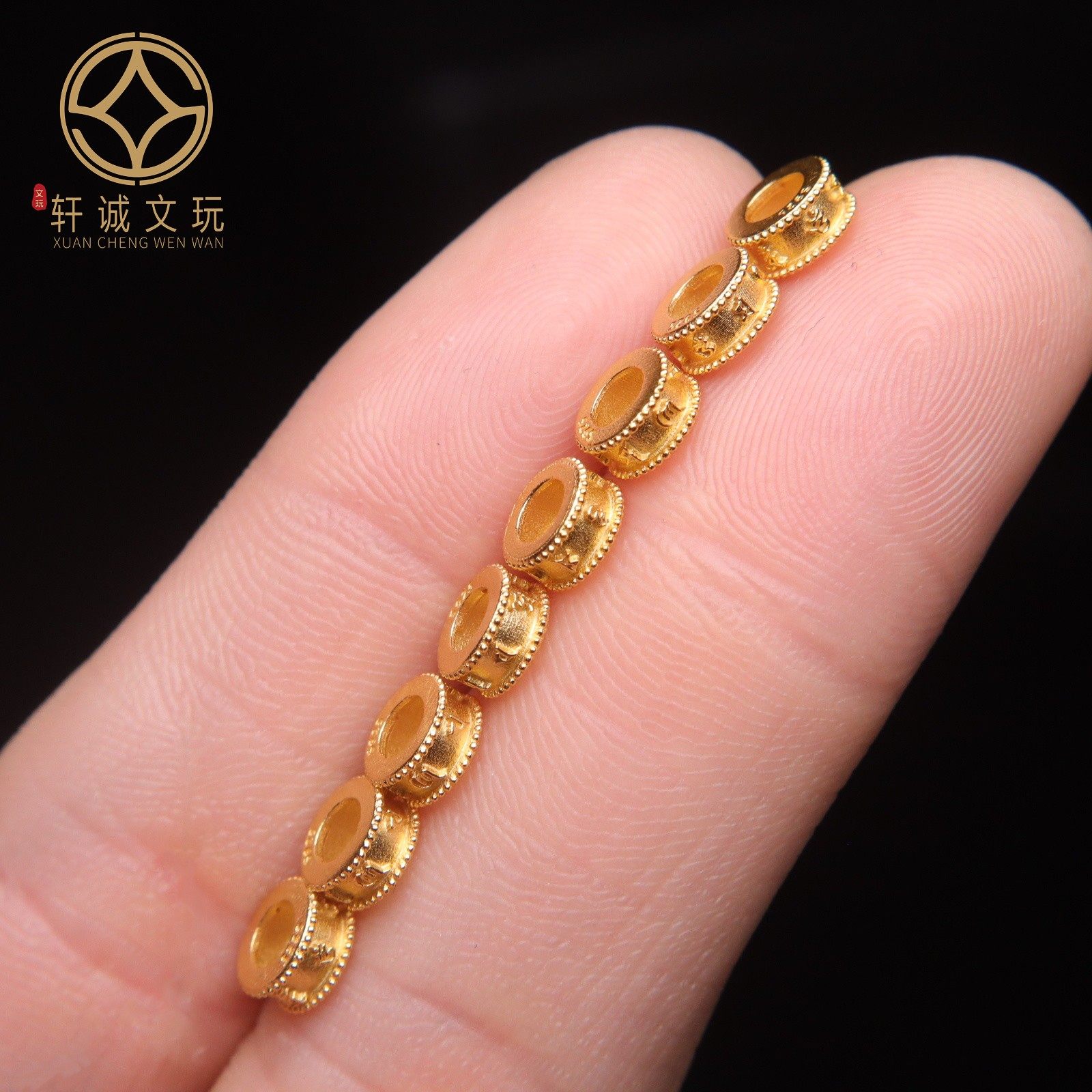 原创纯银925镀金六字真言大孔隔片垫片隔珠长串串珠diy文玩配饰,淘宝优惠券,粉丝福利购,淘宝优惠卷