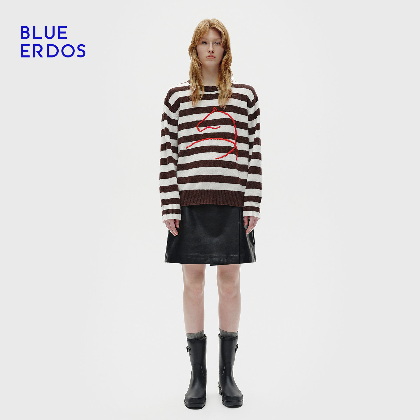 【孙千同款】BLUE ERDOS冬新复古休闲100%山羊绒圆领刺绣羊绒衫,淘宝优惠券,粉丝福利购,淘宝优惠卷