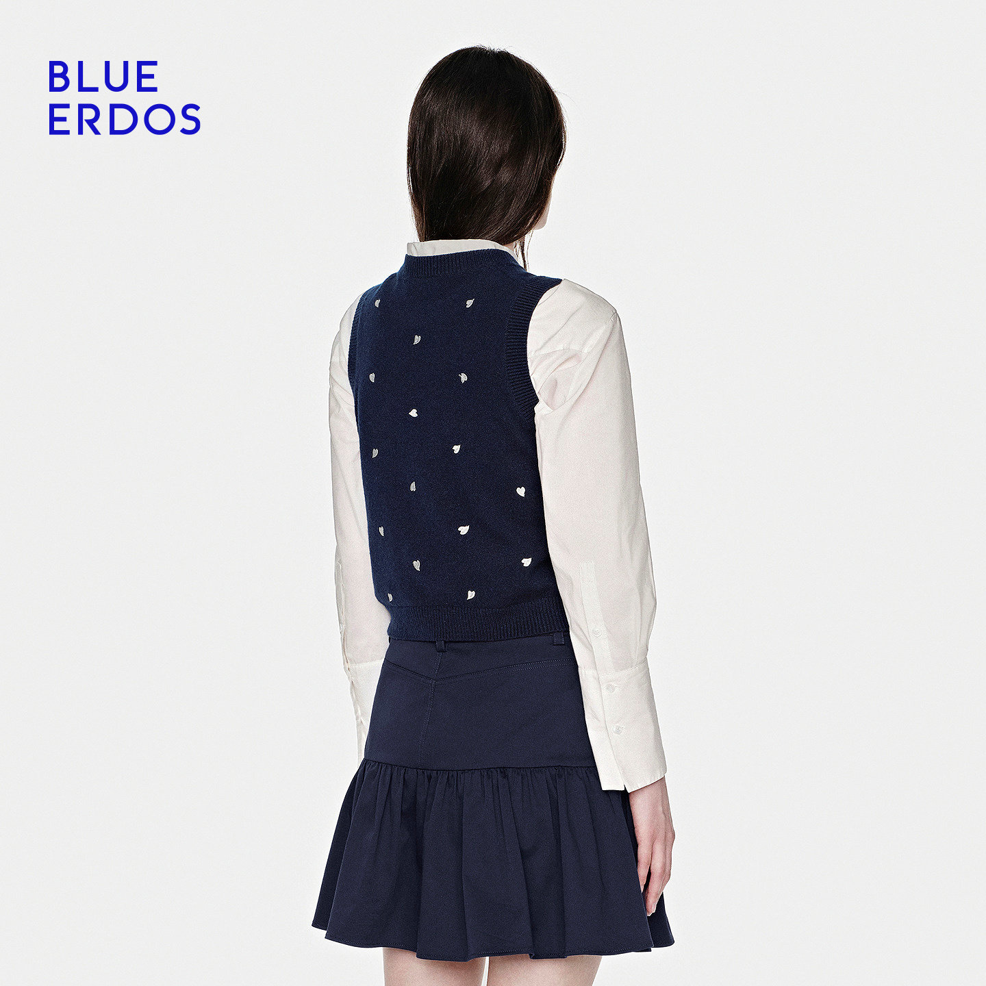 【大乐严选】13号BLUE ERDOS26早春新学院风羊毛羊绒爱心刺绣背心,淘宝优惠券,粉丝福利购,淘宝优惠卷