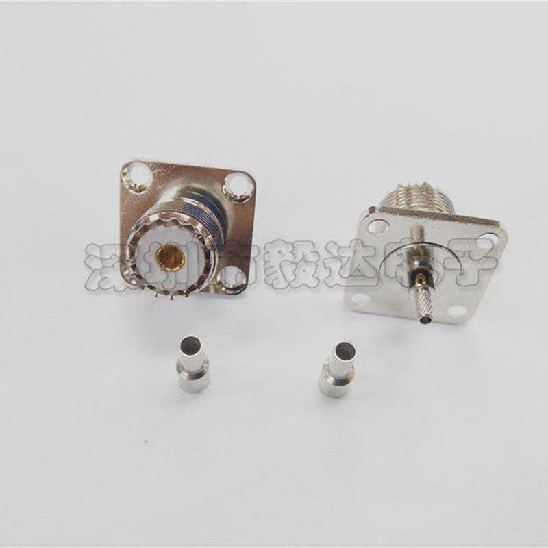 对讲机母座大方板UHF母头M座大法兰盘四孔固定接线RG174线50欧姆,淘宝优惠券,粉丝福利购,淘宝优惠卷