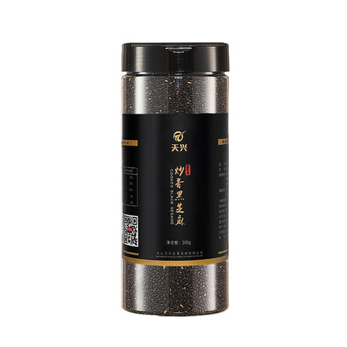 天兴熟黑芝麻熟白芝麻开盖即食干净免洗营养健康农家自种200g瓶装 - 图3