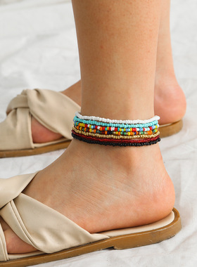 Bohemian style colorful rice bead set bracelet彩色米珠手链