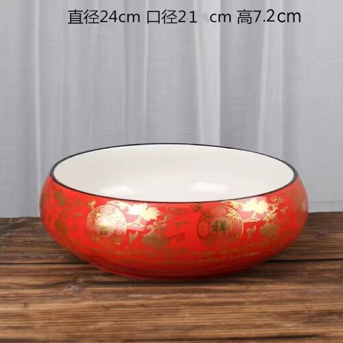 大号铜钱草花盆陶瓷特价清仓室内水培水仙花碗莲睡莲特大号多肉盆 - 图0
