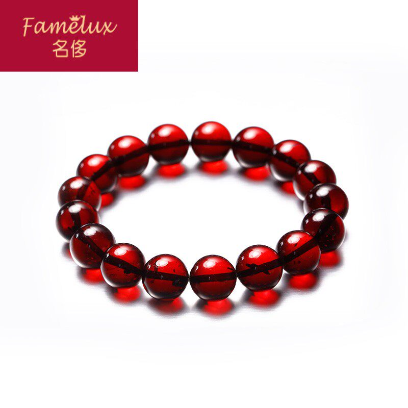 开光天然男女款蜜蜡原石酒红手链 名侈手链