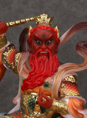 王灵官神像玉石坐像王天君火神菩萨都天大灵官家用供奉工艺品摆件