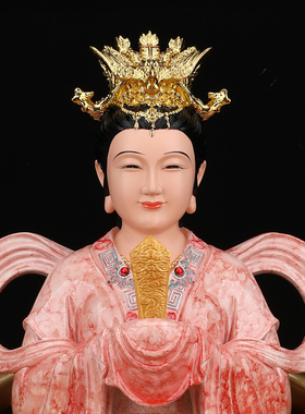 泰山娘娘神像泰山圣母老母奶奶真身树脂居家用供奉摆件碧霞元君