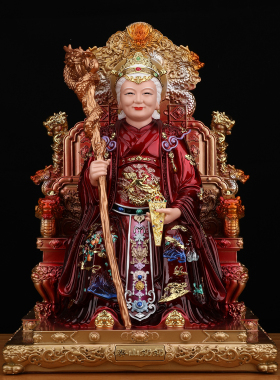 新款泰山奶奶神像泰山圣母老母奶奶真身树脂佛像居家用供奉摆件
