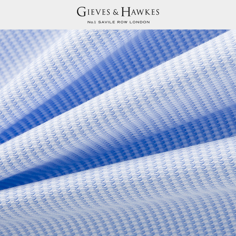 GIEVES&HAWKES/君皇仕GH男士春夏纯棉商务休闲短袖衬衫G4542EI141 - 图3