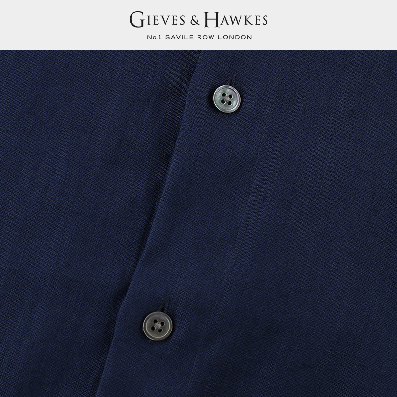 GIEVES&HAWKES/君皇仕GH男士纯亚麻长袖商务礼服衬衫G4565EI021 - 图3