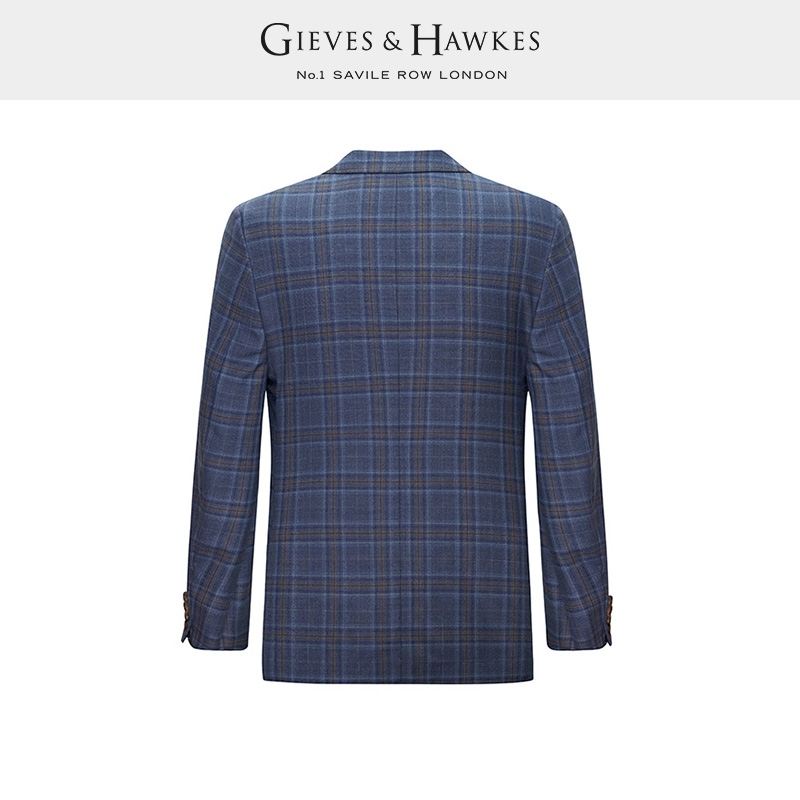 GIEVES&HAWKES/君皇仕GH男士羊毛格纹西服商务正装上衣G4100630I1 - 图0