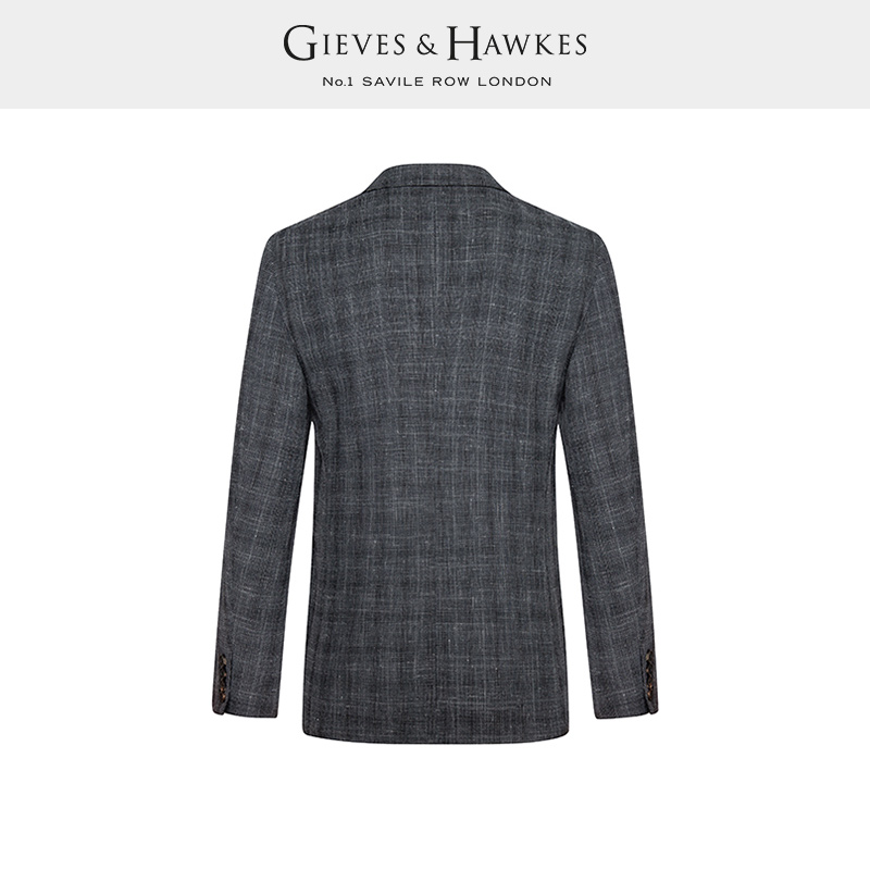 GIEVES&HAWKES/君皇仕GH男士灰色羊毛混纺休闲西服外套G4517EI031 - 图0