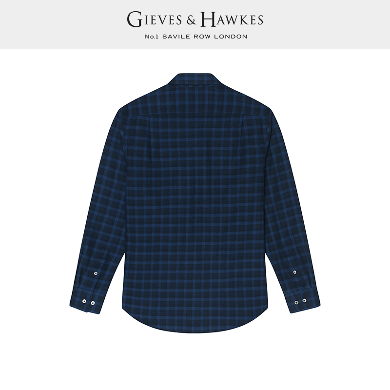 GIEVES&HAWKES/君皇仕GH男士长袖格子衬衫休闲外套纯棉G4865EI031 - 图0