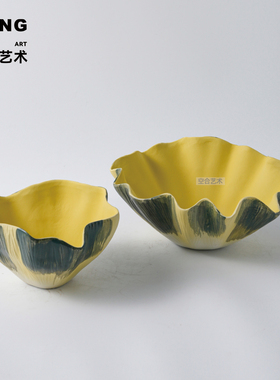 空合侘寂风手工肌理陶瓷花瓶套装
