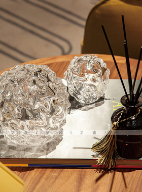 空合琉璃轻奢现代透明手工摆件