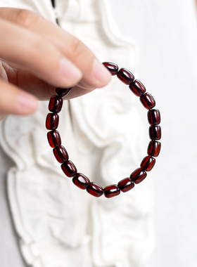 天然血珀手串净水琥珀手链单圈琥珀蜜蜡随意形高品质血珀情侣款首