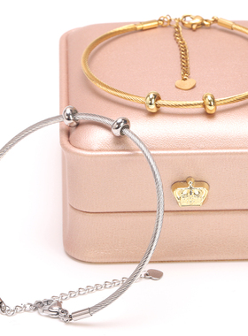 穿小孔黄金转运2MM钢丝手绳