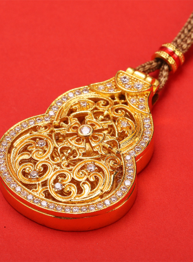 沙金高级感中古叠戴点钻项链