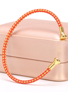 开口可调C型红绳手链3D硬金