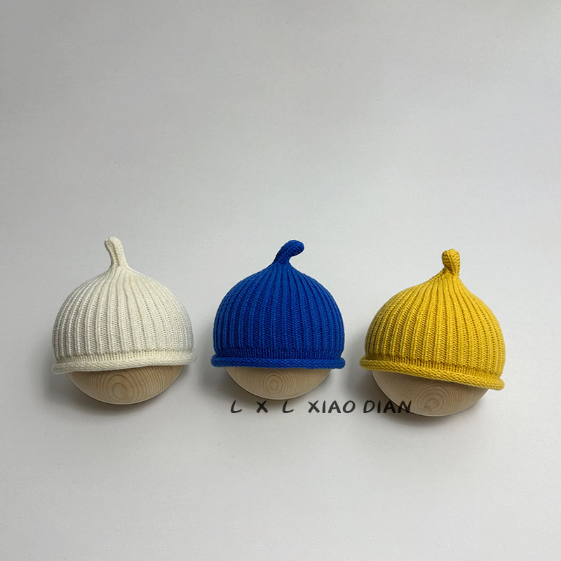 婴儿奶嘴帽春秋纯色针织帽子0-6个月新生儿婴幼儿宝宝套头毛线帽8,淘宝优惠券,粉丝福利购,淘宝优惠卷