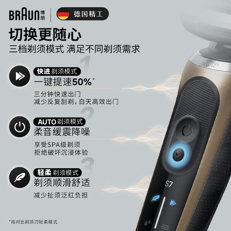 博朗雷霆7系Pro72-C7650cc男士电动剃须刀德国进口2024年新款礼物