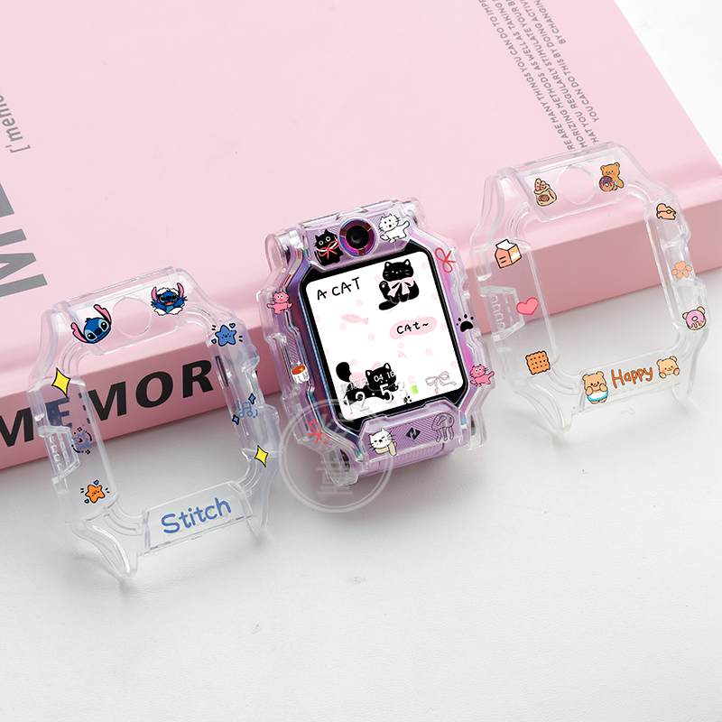 黑粉小猫保护壳适用小天才电话Z10手表Z9Z8少年版Z7透明壳z6Q1CD3 - 图2