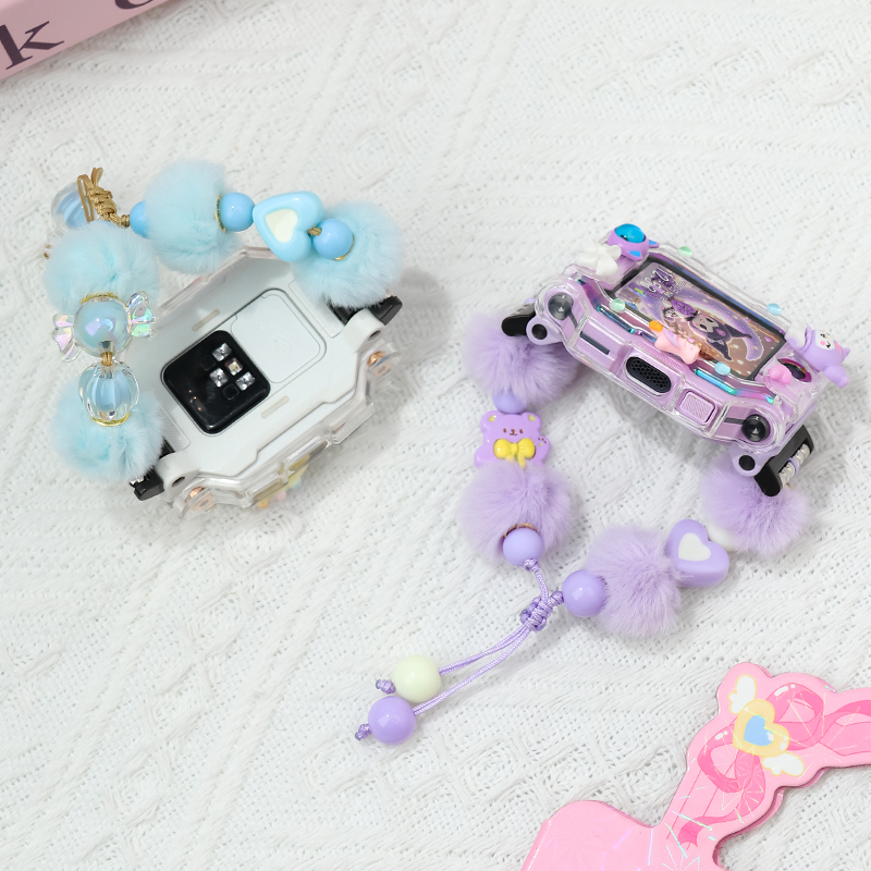 毛绒冬款diy手链适用小天才电话手表表带Z10/Z9/Z7/Z6A/Z6S配件D2 - 图1