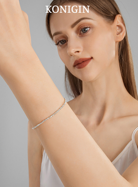 925纯银极细碎银子手链女