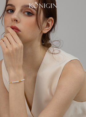 淡水珍珠手链女夏天简约金色手饰